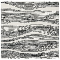 SAFAVIEH Metro Bridget Abstract Area Rug, Ivory/Black, 6' x 6' Square
