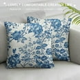 thumbnail image 3 of Nawypu Blue Floral Pillow Covers Vintage Flower Blue White Decorative Throw Pillow Covers Chinoiserie Pillowcases Square Cushion Covers For Couch Bed Sofa Chair Car Decor, 3 of 5