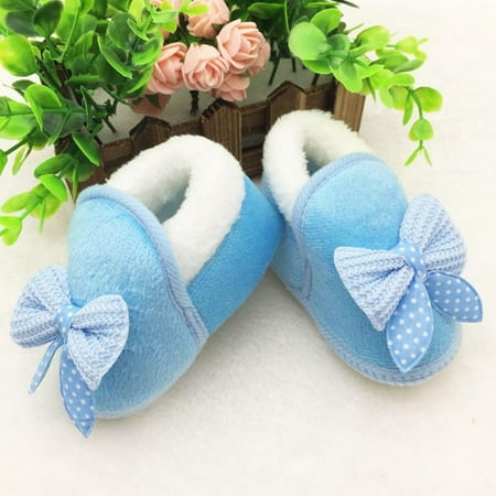 

[Big Save!]Newborn Kids Girls Cotton Shoes Infant Boys Slippers Stay on Sock Soft Shoes with Grippers Winter Warm First Walkers Crib Shoes Non-slip Soft Sole Shoe