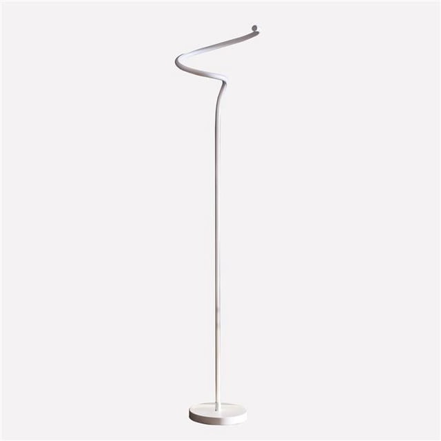 Benzara BM240337 Lampadaire avec Métal Incurvé Intégré LED&44; Blanc Mat