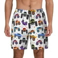 thumbnail image 2 of Goofa Cartoon Monster Trucks1 Printed Men's Swim Trunks Board Shorts Quick Dry Mens Swimming Trunks with Compression Liner,Breathable Fit Hawaii Beach Shorts-Large, 2 of 9