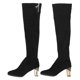 thumbnail image 1 of EeaseMX 1 par de botas altas hasta el muslo para mujer, otoño e invierno, botas elásticas de tacón grueso para mujer, 1 of 7