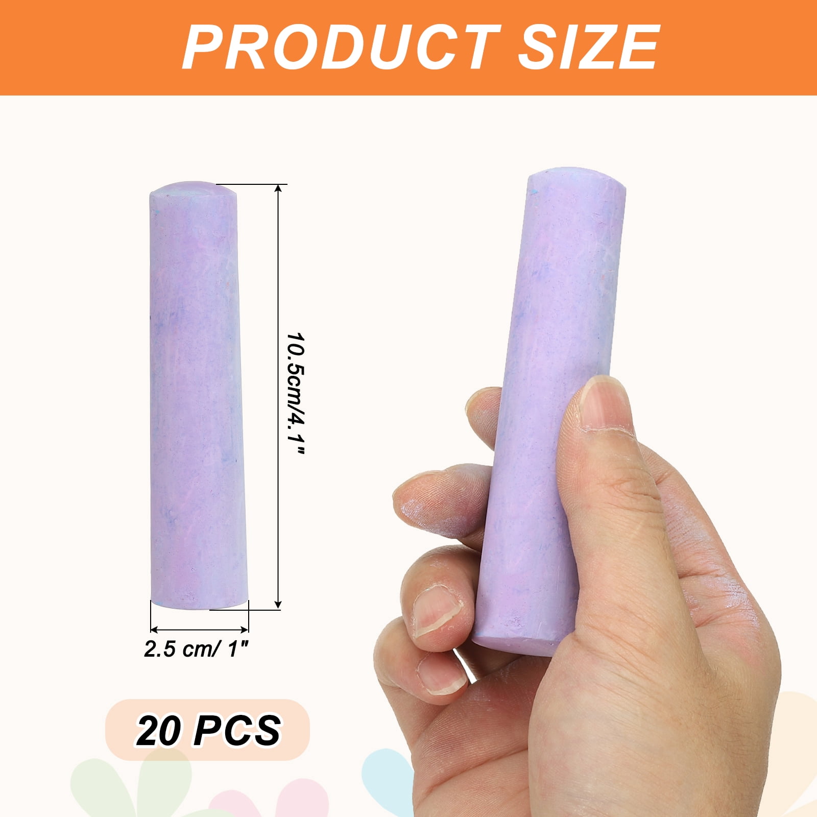 20 PCS Dustless Chalk, Purple Sidewalk Chalk Large Solid Huge Washable Street Chalk for Outdoor Adults Painting Graffiti Art