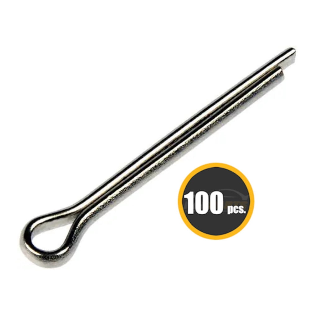 KarParts360 Cotter Pins | 100 Pieces | Made Of Steel | Natural/Zinc-Plated Finish | 1/8 Inches Diameter | Pins/Rings/Clips Fastener | Anchor Fastener Style