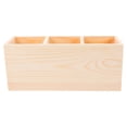 thumbnail image 1 of KAKOWELY desktop storage box Wooden Desk Organizer With 3 Compartments Makeup Brush Holder Remote Control Caddy Pencil Storage Box For Office Home School Decor, 1 of 4