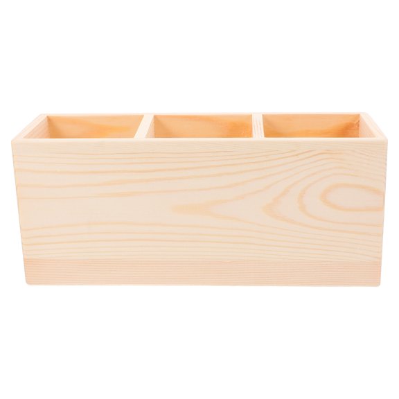 Oraceous Wood Pen Holder Bamboo Pencil Cup Pen Stand Remote Control Cosmetics Brush Organizer Makeup Brush Holder Desktop Office Supplies
