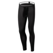 uublik Men's Silk Long Johns Ice Silk Long Underwear Yoga Pants Leggings Underwear, Black
