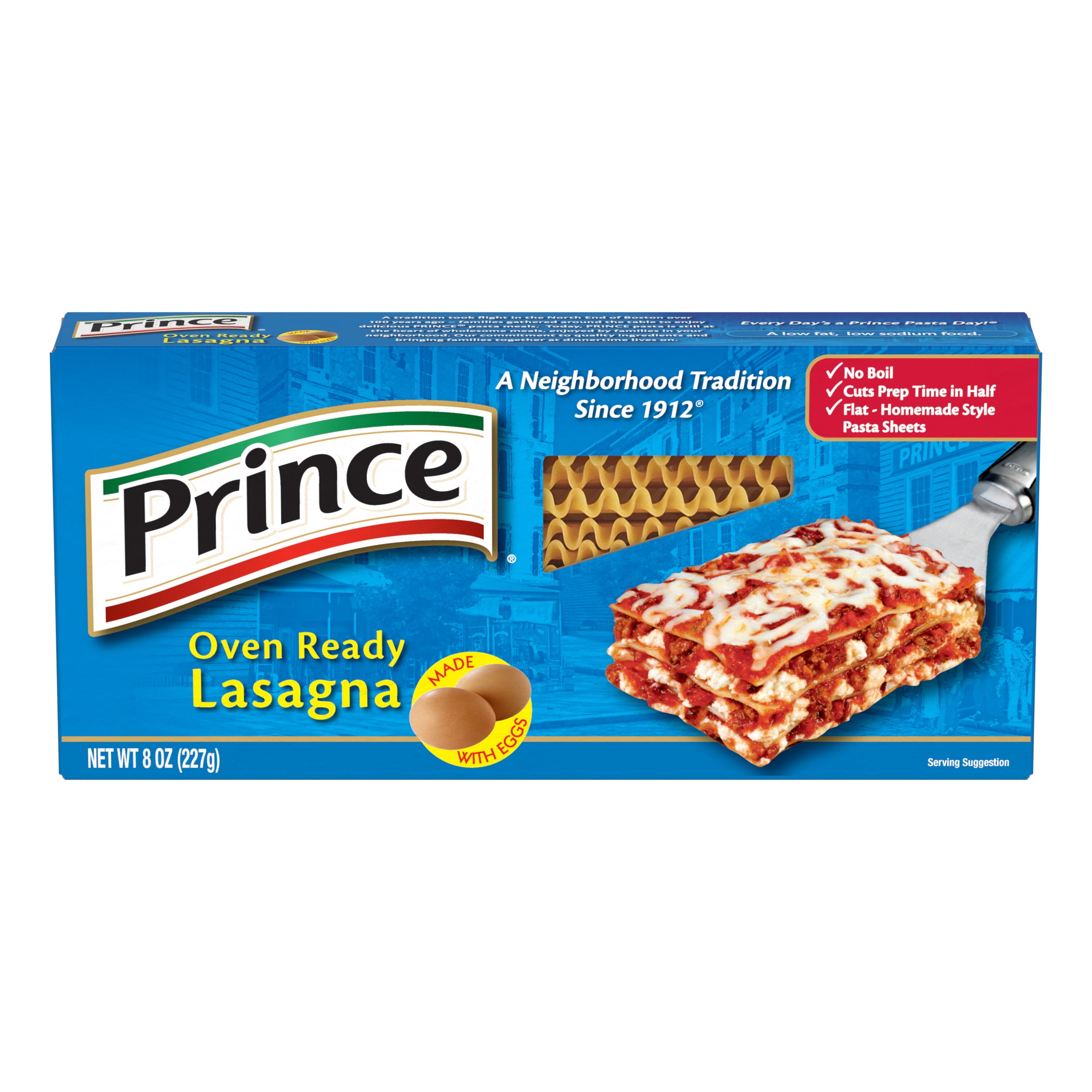 Prince Oven-Ready Lasagna, No Boil, Easy-to-Use Pasta Sheets (12-Pack, 8 oz Each) Create delicious homemade lasagna effortlessly with these pre-cooked, no-boil lasagna noodles