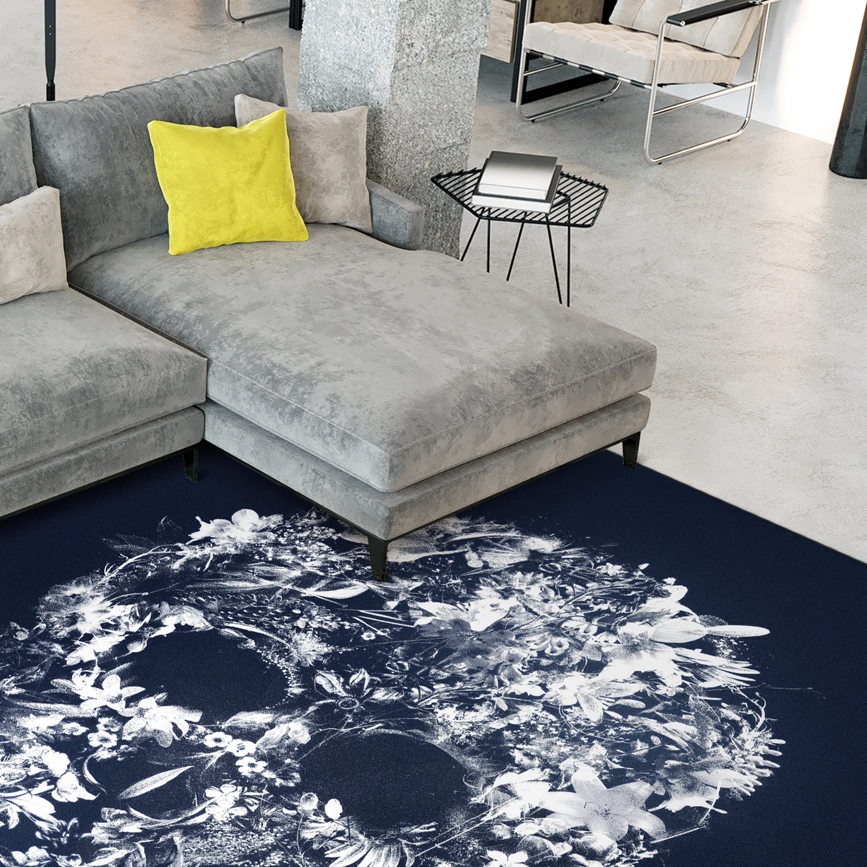 Skull Silhouette Washable Art Area Rug size 8'x10', Power-loomed, Heavenly Softness with Non-Slipping Backing