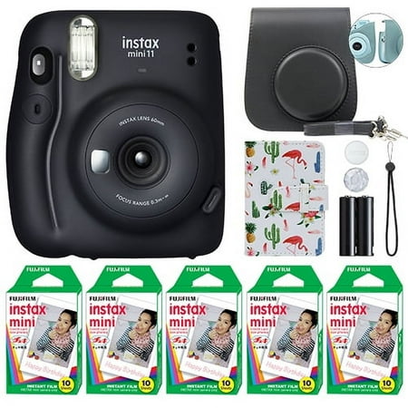 Fujifilm Instax Mini 11 Fuji Instant Camera Charcoal Gray + 50 Film Sheets Classy Kit
