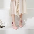 thumbnail image 5 of SACFOF Women's Mary Jane Heels with Bow Retro Closed Round Toe Pumps Sweet Ankle Strap Low Block Heels Chic Bowtie Vintage Dress Wedding Party Office Daily Shoes, 5 of 6
