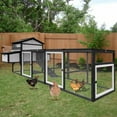 thumbnail image 3 of Gowoodhut 116"L Extra Large Chicken Coop 2 Story Wooden Poultry Cage with Run, 3 of 7