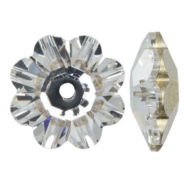 Swarovski Crystal, 3700 Flower Margarita Beads 10mm, 6 Pieces, Crystal