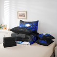 thumbnail image 4 of Erosebridal Baseball Bedding Sets Twin Size,Gradient Geometric Comforter Sets with Sheets,Blue Black,Reversible, 4 of 5