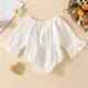 thumbnail image 3 of Gibobby Mameluco para niña Bebé recién nacido, niños, niñas, manga larga, mono sólido, mono, monos para recién nacidos, ropa(Blanco, 3-6 Meses), 3 of 5