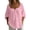 #373-Pink, variant on Craaazy Women's Cotton Long Sleeve Square Neck Button Up Top Solid Color Loose Fit Casual Pullover Blouse Breathable Spring Summer Tunic Gifts