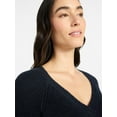 thumbnail image 5 of Time and Tru Women's V-Neck Sweater and Pants Lounge Set, 2-Piece, Sizes, XS-XXXL, 5 of 6