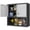 Black+Grey, variant on Kitchen Pantry Cabinet with Adjustable Shelves & 2 Doors,Metal Storage Cabinet with Locker for Kitchen,Living Room,Dining Room,Office,Black Grey