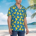 thumbnail image 3 of Sikiie Rubber Duck Print Men's Hawaiian Shirt, Summer Beach Button Pocket Short Sleeve T-Shirt,Medium, 3 of 7