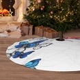thumbnail image 6 of Sikiie Blue Flying Butterflies 30-48 inches {designName} Print Christmas Tree Skirt Snowman Xmas Tree Skirt with Edge Christmas Decorations for Holiday Party36", 6 of 7