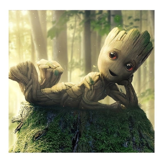 Groot DIY 5D Diamond Digital Painting Kit Crystal Rhinestone Embroidery Cross-stitch artwork Crafts Canvas wall decoration Birthday gift 12 X 12 inches