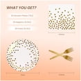 thumbnail image 3 of 75PCS Paper Plates and Napkins Set - White and Gold Dot Disposable Party Dinnerware Includes Paper Plates, Napkins, Forks Decorations for 2026 New Year, Birthday, Wedding and Holiday, Serves 25, 3 of 7