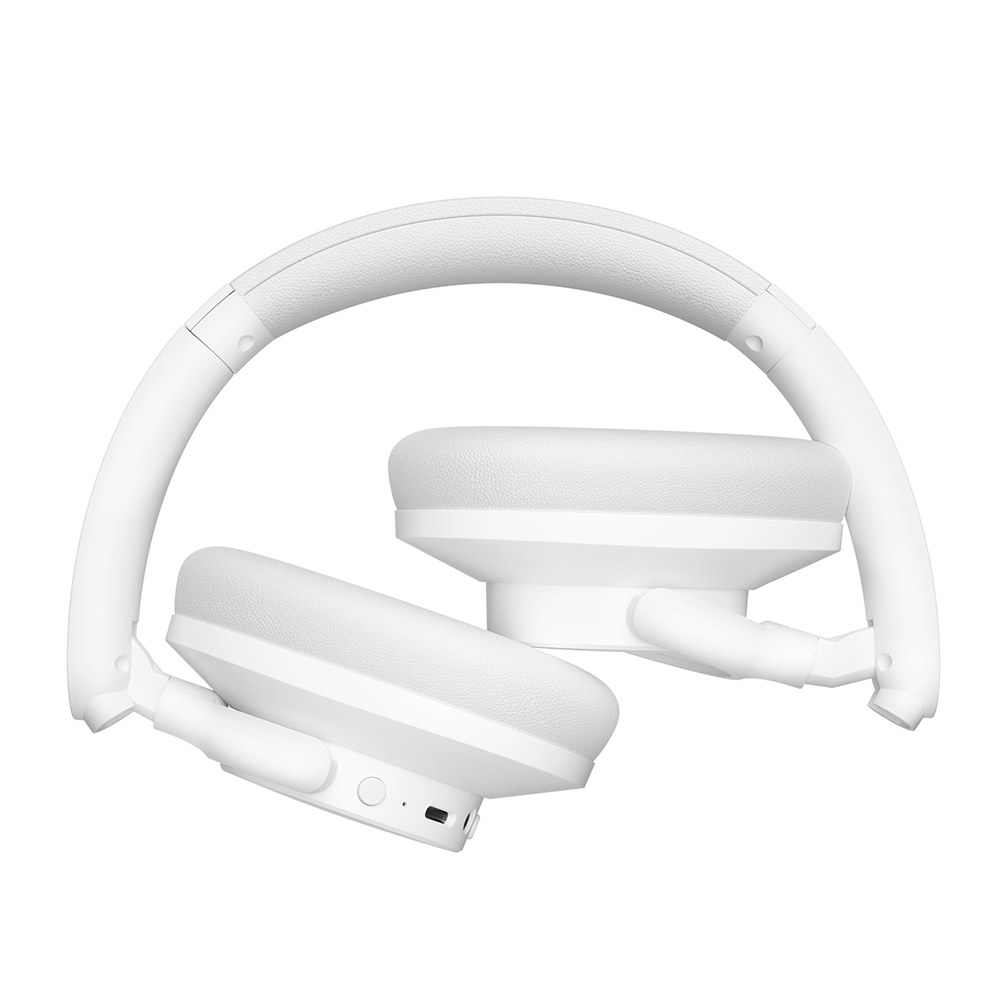 Hybrid ANC Headphones SOUNFII Q20S , Bluetooth 5.3, Hybrid Active Noise Cancellation, 60 Hours Playtime, Hi-Res Audio, 90° Swiveling Earpads, Pair with 2 Devices, App Control - White Tronsmart