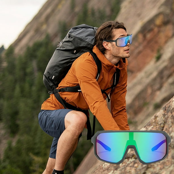Fiudx Gafas Deportivas de Ciclismo, Lentes Hd Clarity, Montura Ligera y Resistente a Impactos, Protección Contra El Viento, Ideales para Correr y Andar En Bicicleta, Diseño Unisex, Ajuste Cómodo, Tam