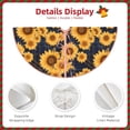 thumbnail image 3 of Rateoe Navy Blue Plaid Sunflower Pattern Christmas Tree Skirt with Ties , Christmas Tree Decorations, Farmhouse Christmas Decor Xmas Holiday Decorations-48", 3 of 6