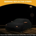 thumbnail image 3 of Funda para auto impermeable para todo clima, protección exterior completa contra el sol y la lluvia, con tiras reflectantes, negra para Honda Civic Sedan, 3 of 5