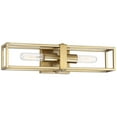 thumbnail image 6 of Possini Euro Design Fabian Modern Wall Light Sconces Set of 2 Warm Brass Hardwired 4" 2-Light Fixture Open Rectangular Frame for Bedroom, 6 of 9