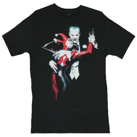 Batman (DC Comics) Mens T-Shirt  - Harley Quinn & Joker Alex Ross Cover Image
