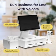 Volcora Thermal Receipt Printer, 80mm POS Printer w/Auto Cutter, USB/Ethernet Interface for Windows/MAC/Linux, ESC/POS Command Support Cash Drawer, High Speed Kitchen Printer, Wall Mount (White)