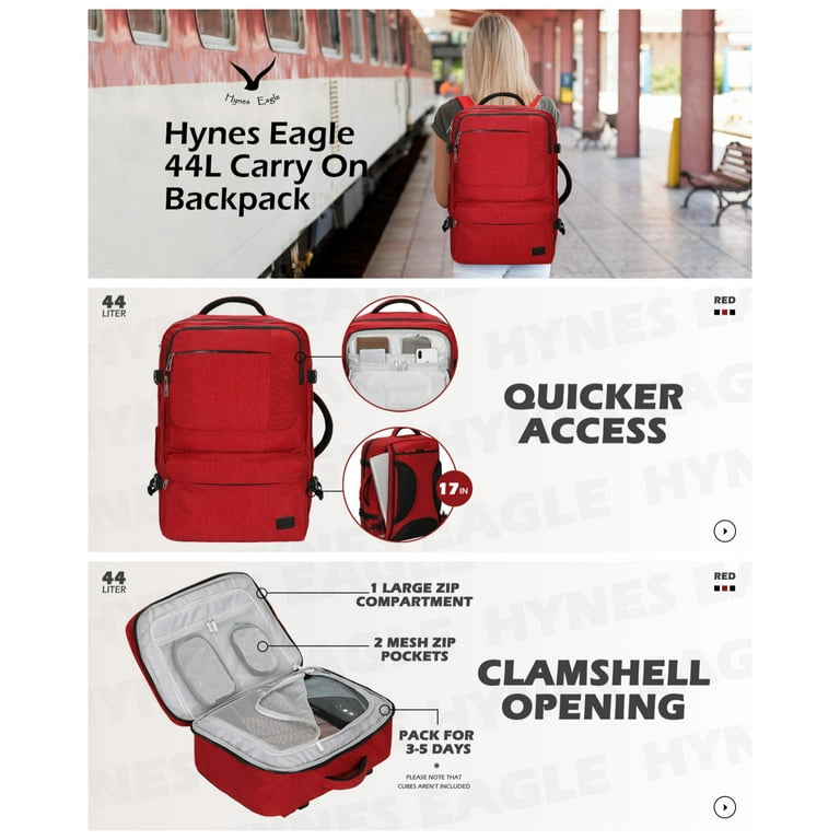 Hynes Eagle 44L Unisex Travel Backpack Water Repellent, Multi