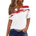 thumbnail image 1 of Tops de Manga Corta de Algodón para las Mujeres Impreso Cuello Redondo Blusa Imitación Estante de Algodón, Moda Casual Top para el Hogar Diario Y el Trabajo, 1 of 9