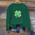 thumbnail image 5 of Craaazy Women's St Patricks Long Sleeve Shirts Round Neck Green Comfy Shamrock Tops, 5 of 6