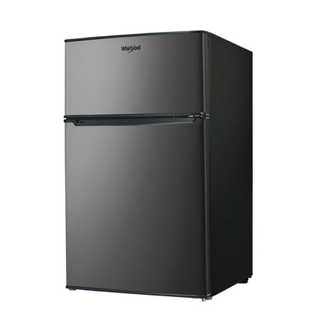 Whirlpool 3 1 Cu Ft Two Door Mini Fridge With Freezer Whr31ts1e Stainless Steel