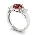 thumbnail image 2 of Three-Stone Engagement Ring for Women - 1.5ct Natural Garnet in 14K White Gold Promise Ring, 2 of 6
