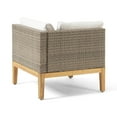 thumbnail image 2 of GDF Studio Emanuel Outdoor Acacia Wood and Wicker 5 Seater Sectional Sofa Set, Brown, 2 of 16