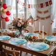 thumbnail image 5 of Teal Blue Owl Round 15 Inch Placemats Set of 8, Modern Flowers Birds on Branch HeatResistant Non Slip Place Mats for Dining Table, Wipeable Braided Kitchen Table Mats for Housewarming, 5 of 9