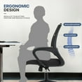 thumbnail image 4 of MoNiBloom Set of 2 Office Chairs Mid Back Swivel Lumbar Support Desk Chairs, Height Adjustable Ergonomic Mesh Computer Chairs with Armrest, Black, 4 of 11