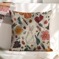 thumbnail image 6 of flowers rabbits bunny Linen toss pillowcase decoration pillowcase gifting preferred 24x24 inch cushion cover sofa pillowcase sofa bedroom living room car, 6 of 8
