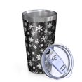 thumbnail image 2 of 16oz Tumblers Black Christmas Snowflake Pattern Stainless Steel Vacuum Insulated Double Wall Travel Tumbler Cups Mug with Lid and Straw,Cleaning Brush for Coffee,Tea, 2 of 4