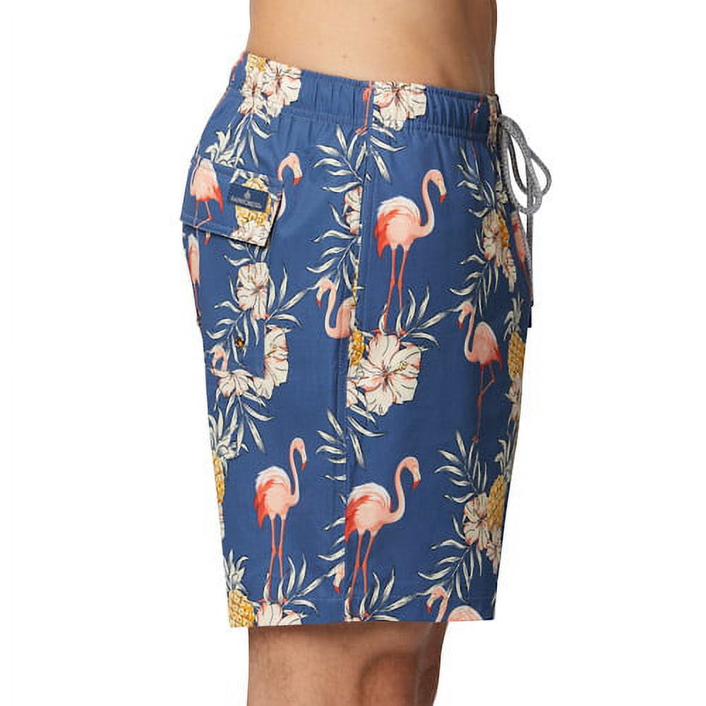 RFT Rainforest Men's Mesh Lined Quick Drying Swim Trunk, Paradise, True Navy, XL
