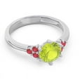 thumbnail image 3 of 2.15 Carat Beautiful Round Cut Peridot & Red Ruby Gemstone Bridal Ring for Women Solid 18K White Gold Size 3 by Diamond-Capitals, 3 of 7