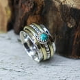 thumbnail image 3 of Blue Turquoise Gemstone Spin Ring | Natural Turquoise Silver Spinner ring | Fidget Ring | Silver Anxiety Ring | Fidget Ring | Anxiety Ring.., 3 of 3