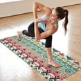 thumbnail image 6 of Teal and Orange Geometric Boho Pattern Hot Yoga Mat Towel Non Slip for Hot Yoga - Quick-Drying Yoga Mat Cover with 4 Corner Pockets with Travel Bag - Hot Yoga Towel Non Slip 74"x26", 6 of 6