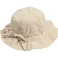 thumbnail image 4 of CoCopeaunts Cotton Bucket Hats for Women Bow Belt Summer Anti-UV Charming Ruffled Brim Vacation Travel Packable Girl Basin Hat, 4 of 8