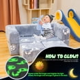thumbnail image 5 of Lamerge Kids Couch for Playroom, Glow in The Dark Toddler Modular Couch, Convertible Baby Play Foam and Floor Cushion, Kids Play Sofa Couch for Nursery Bedroom (Grey+Football), 5 of 9