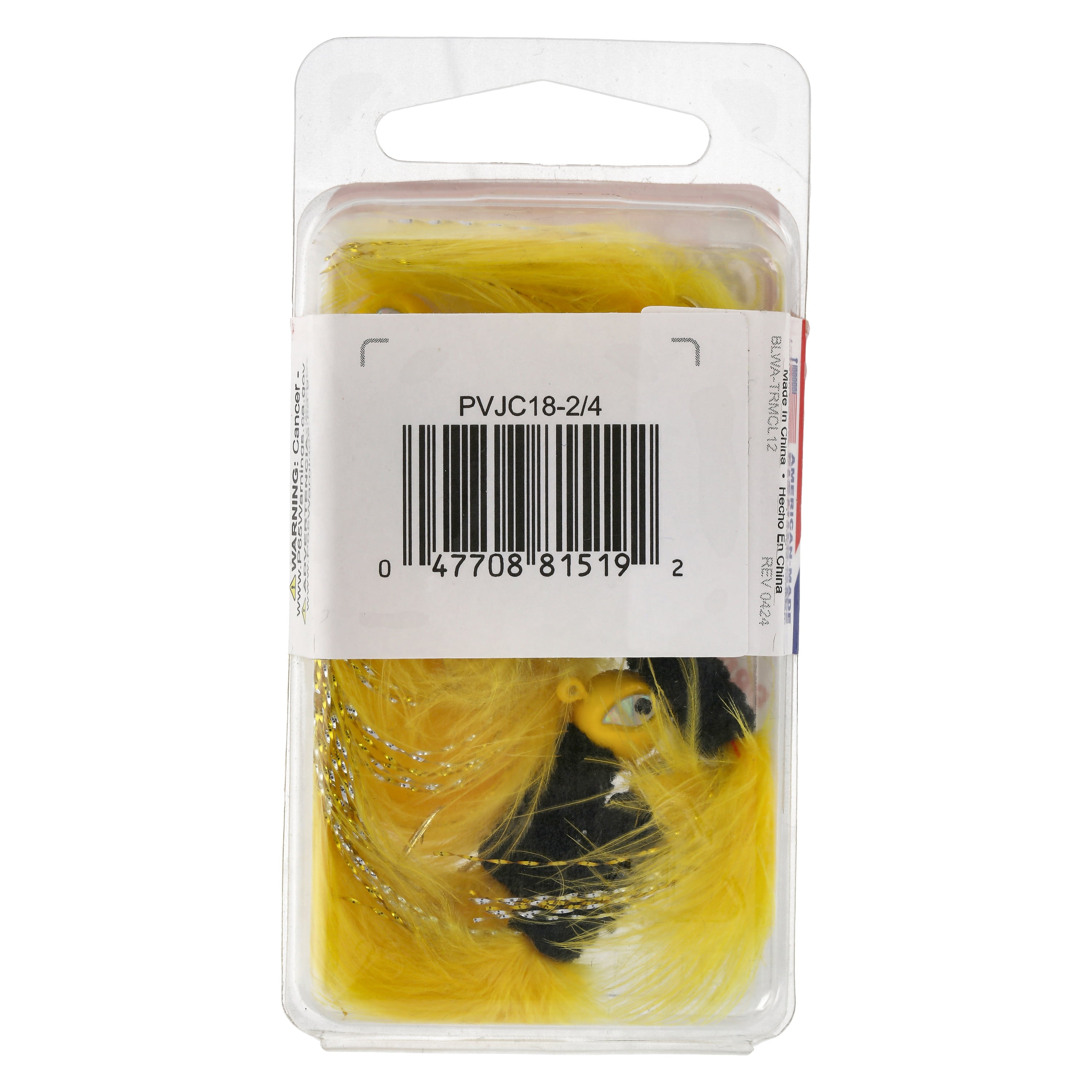 Eagle Claw Marabou Pro-V Crappie Jig 1/8 oz - Yellow/Black